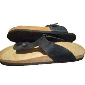 Birkenstock Womens Gizeh Eva Flat Buckle Black Thong Sandals Size US 10